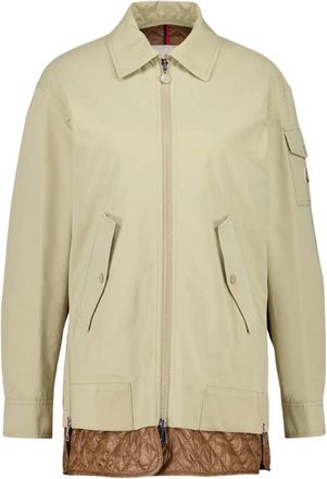 Moncler Felci Padded Cotton Shirt Jacket - Dames - Zomerjassen - Beige - XS - Katoen - Jassen