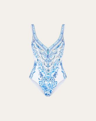 Camilla Ceramic Panoramic V-Neck One-Piece Swimsuit