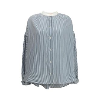 Kristina Ti Overhemden, Dames, Veelkleurig, S, Bicolor Viscose Pattern Shirt