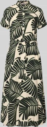 Christian Berg Hemdblusenkleid aus Viskose mit Bindeg&uuml;rtel in Sand, Gr&ouml;&szlig;e 34