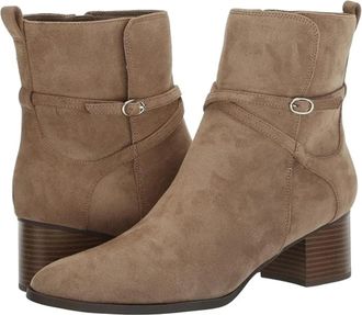 Anne Klein Moore Boots Womens Beige Almond Toe Block Heel Booties LION588