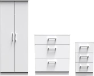 Welcome Furniture Denver Ready Assembled 3 Piece Bedroom Furniture Set - White - Welcome Furniture | TJ Hughes