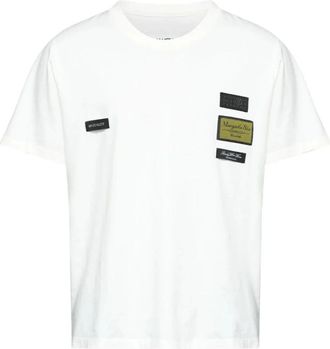 Maison Margiela T-shirt met ronde hals en patches met korte mouwen - Heren - T-shirts - Wit - M - Tops