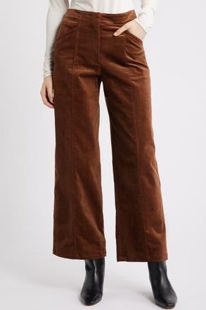 Theory Front Seam Cotton Blend Corduroy Pants in Caramel at Nordstrom Rack, Size 12