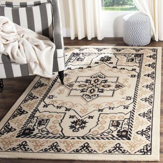 Safavieh Restoration Vintage Hand Made Area rug, Ivory / Charcoal Traditional Style Non-Shedding