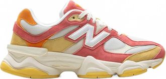 New Balance Womens 9060 Trainer Shoes In Fluorescent Orange/red/yellow