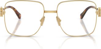 Miu Miu 0mu 51xv Polished Gold-Tone Square Metal Eyeglasses