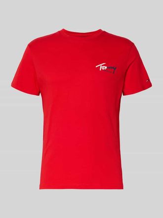 Tommy Jeans Regular Fit T-Shirt aus reiner Baumwolle in Rot, Gr&ouml;&szlig;e XXL