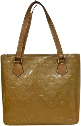 Louis Vuitton Pre-owned Tote Bags, female, Beige, Size: ONE SIZE Pre-owned Houston Monogram Vernis Handbag