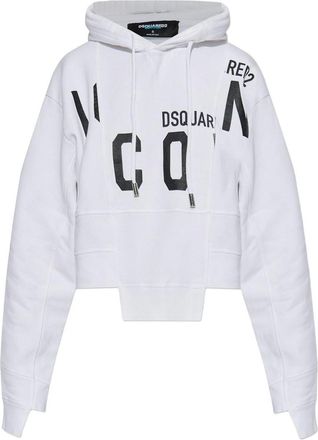 Dsquared2 Cotton Cropped Hoodie