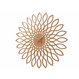 Karlsson Sunflower Orologio da Muro in legno mdf, beige, legno/mdf, rund - Karlsson