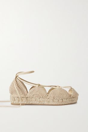 Loewe + Paulas Ibiza Espadrillas In Iuta Con Finiture In Pelle Solar - Neutri