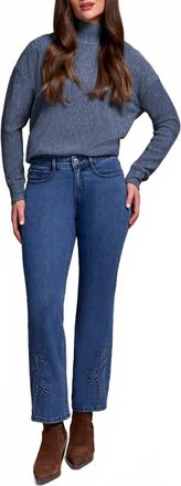 Tribal Audrey With 3D Flower Flare Jeans In Navy