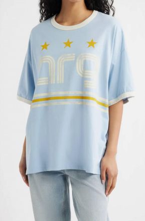 Daydreamer Womens Argentina World Cup Ringer Top In Fresh Blue