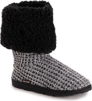 Muk Luks Tabbi Toggle Slipper Boot in Black/white at Nordstrom, Size Medium