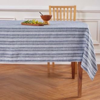 Solino Home Linen Tablecloth, 60 x 108 in - Chelsea Stripe in Navy And White at Nordstrom, Size Small/medium