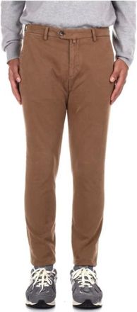 BRIGLIA 1949 Broeken, Heren, Bruin, L, Bruine Slim Fit Broek met Rits
