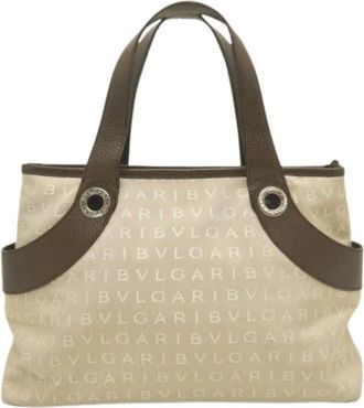 Bulgari Pre-owned Vintage Tote Bag - Dames - Vintage Shopper - Beige - ONE Size - Leer - Vintage