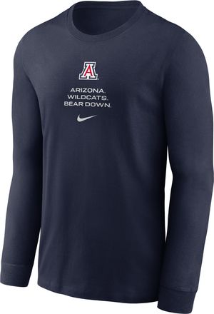 Nike Arizona Sideline Nike Mens Dri-FIT College Long-Sleeve T-Shirt in Blue | 02EW41SUAN-LDX