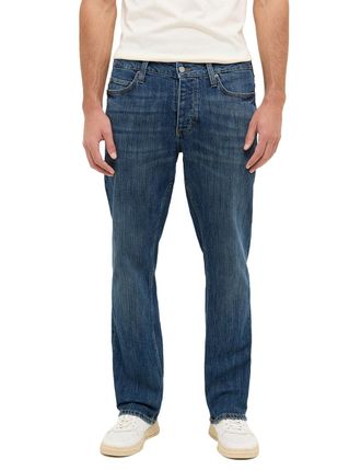 Mustang Straight-Jeans MUSTANG Herren Style Michigan Straight, Herren, Gr. 32, L&auml;nge 32, 703 mittelblau, Denim/Jeans, 99% Baumwolle, 1% Elasthan, unifarben, s