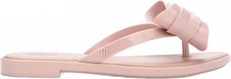 Melissa Womens Slim Flip Flops In Glitter Pink