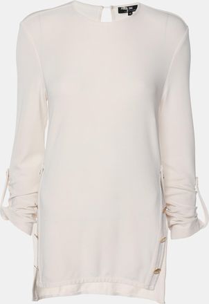 Elisabetta Franchi Cream Knit Fabric Long Sleeve Blouse XL