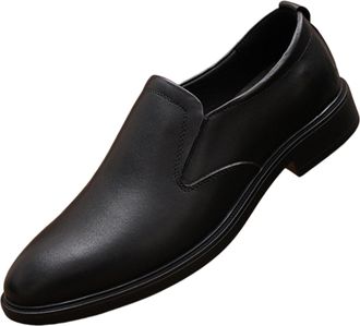 Generic Mens Slip On Dress Shoes Driving Shoes Black Leather Penny Loafers for Men (Black,6.5)