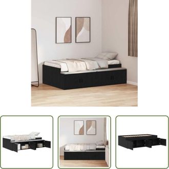 vidaXL vidaXL Letto con cassetti - Struttura del letto Rovere Nero 70 x 190 cm Legno multistrato