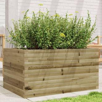 Berkfield Home Decorative Garden Planter 90x60x45.5 cm Impregnated Wood Pine in Light Tan