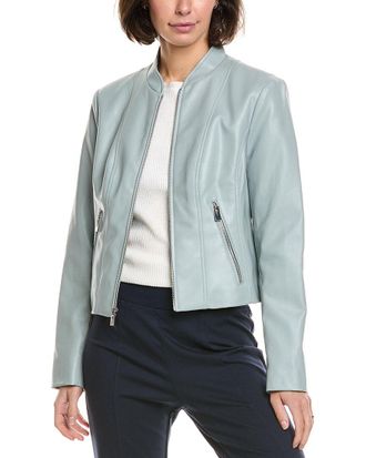 Via Spiga Vegan Leather Scuba Jacket