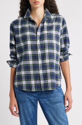 Frank & Eileen Eileen Relaxed Button-Up Shirt in Blue Green White Plaid at Nordstrom Rack, Size X-Small