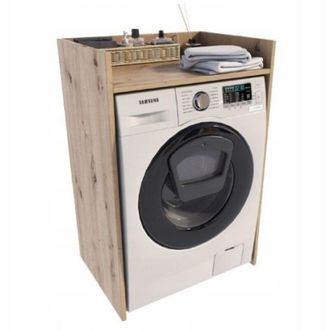 OEM Mobile Porta Lavatrice Per Il Bagno, Rovere Artigianale, 66x51,8 Cm, Ripiano Mk