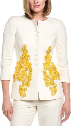 Carolina Herrera Embroidered Wool-Blend Jacket