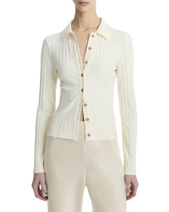 Vince Rib Collared Button Up Shirt