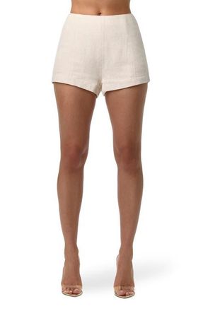 Naked Wardrobe San Tropez High Waist Shorts in Cream at Nordstrom, Size X-Small