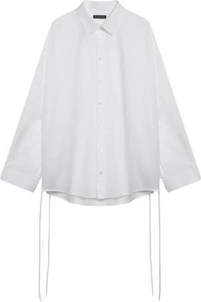 Balenciaga Overhemden, Dames, Wit, S, Katoen, Oversized Logo T-Shirt