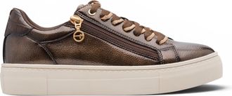 Tamaris Tamaris Womens Brown Faux Leather Fashion Lace Up Sneakers - Dark Brown - Size EU 37