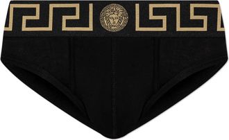 Versace Ondergoed, Heren, Zwart, 2Xl, Katoen, Katoenen slip met logo