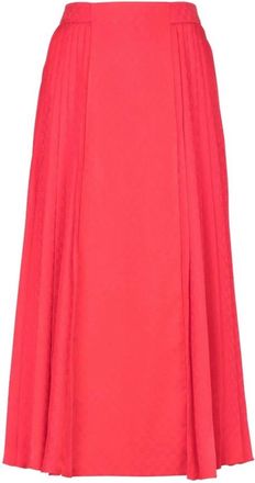 Balmain Elegante Jacquard Zijden Rok in Roze - Dames - Midirokken - Roze - 2XS - Rokken