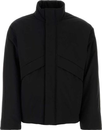 Ferragamo High Neck Gewatteerde Jas - Heren - Zomerjassen - Zwart - M - Katoen - Jassen