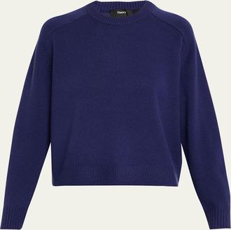 Theory Cashmere Cropped Crewneck Sweater