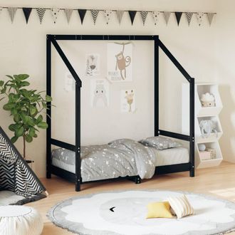 vidaXL Vidaxl - Estructura De Cama Para Ni&ntilde;os Madera De Pino Negro 70x140 Cm