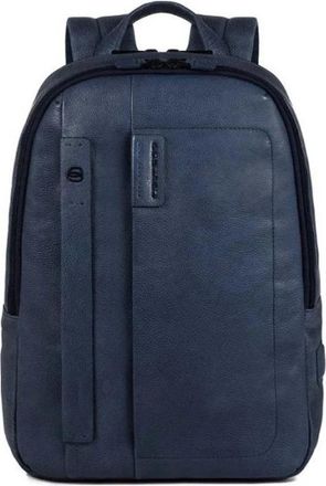 Piquadro Blauwe leren computer- en i Pad-rugzak - Heren - Rugzakken - Blauw - ONE Size - Leer - Tassen