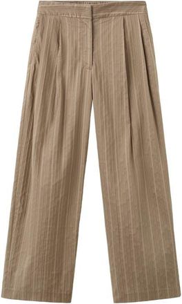 Mango Stripe Straight Leg Pants in Brown at Nordstrom, Size 12