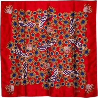 Chanel Pre-owned Scarves, female, Red, Size: ONE SIZE Pre-owned Vintage Scarf