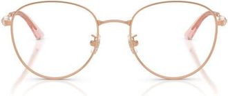 Jimmy Choo London 54mm Round Optical Glasses in Rose Gold /Demo Lens at Nordstrom