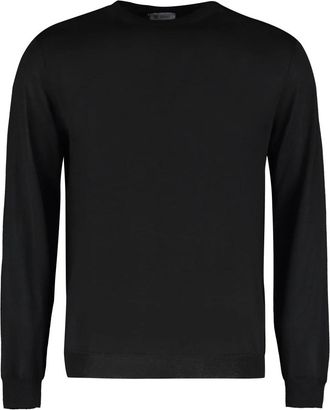 THE (ALPHABET) Truien & Vesten, Heren, Zwart, M, Kasjmier, Zijde Kasjmier Crew-neck Sweater