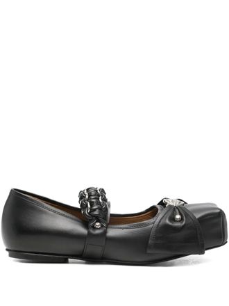 Toga Archives chain-embellished ballet flats - Black
