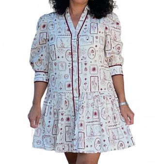 Pinch Design Vanessa Western Print Dress In Off-White