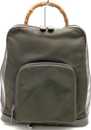 Gucci Brown Leather Nylon Sling Bag (Pre-Owned)